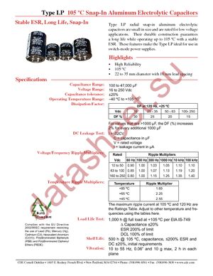 LP122M063C1P3 datasheet  